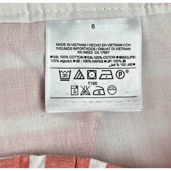 Old Navy Women's 6 Coral White Striped Cotton Shorts Beach Preppy Vacation - Picture 9 of 9